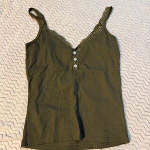 Rue21 Olive Camisole with Lace Detail